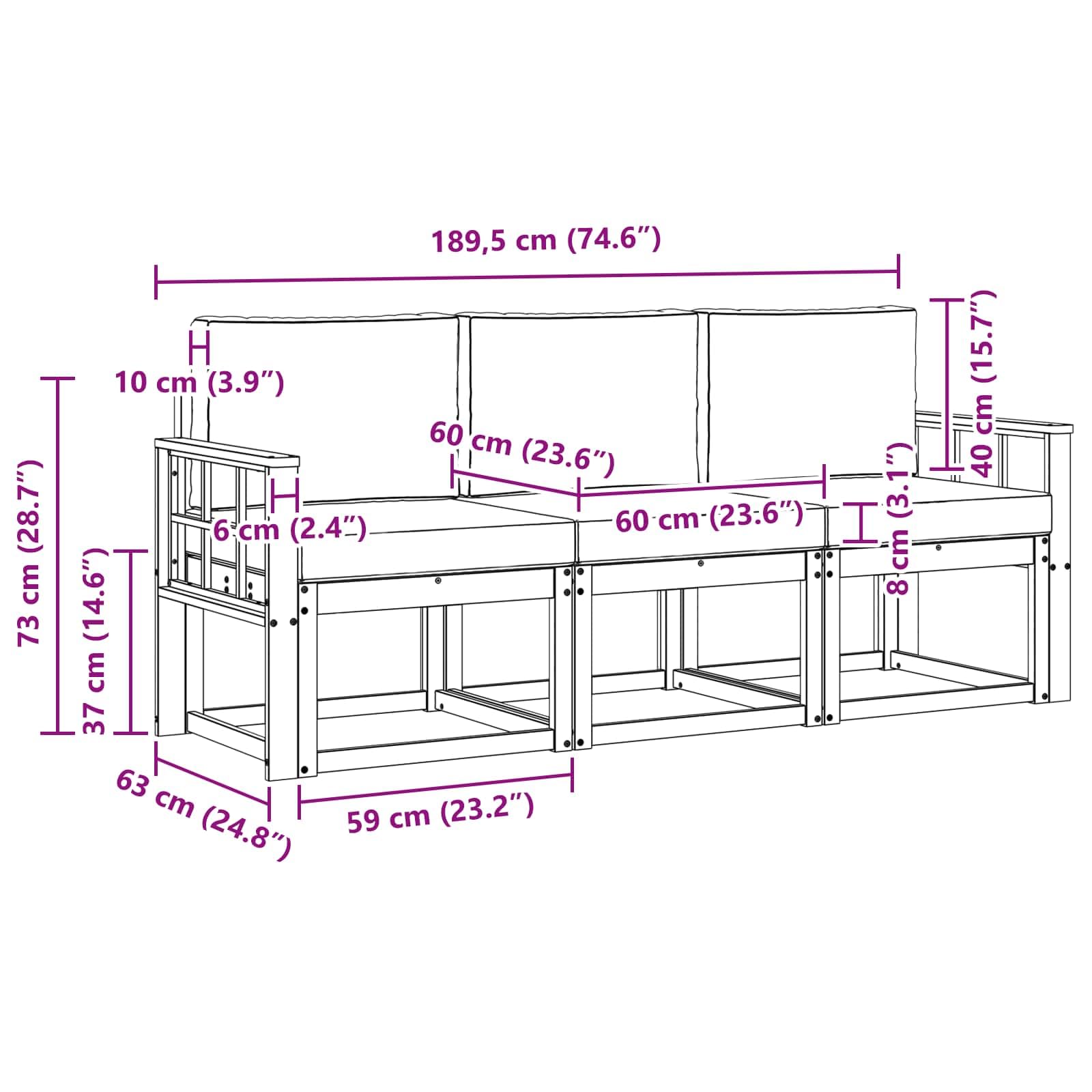 vidaXL Sofa na zewnątrzSofa SekcjaMeble ogrodowe