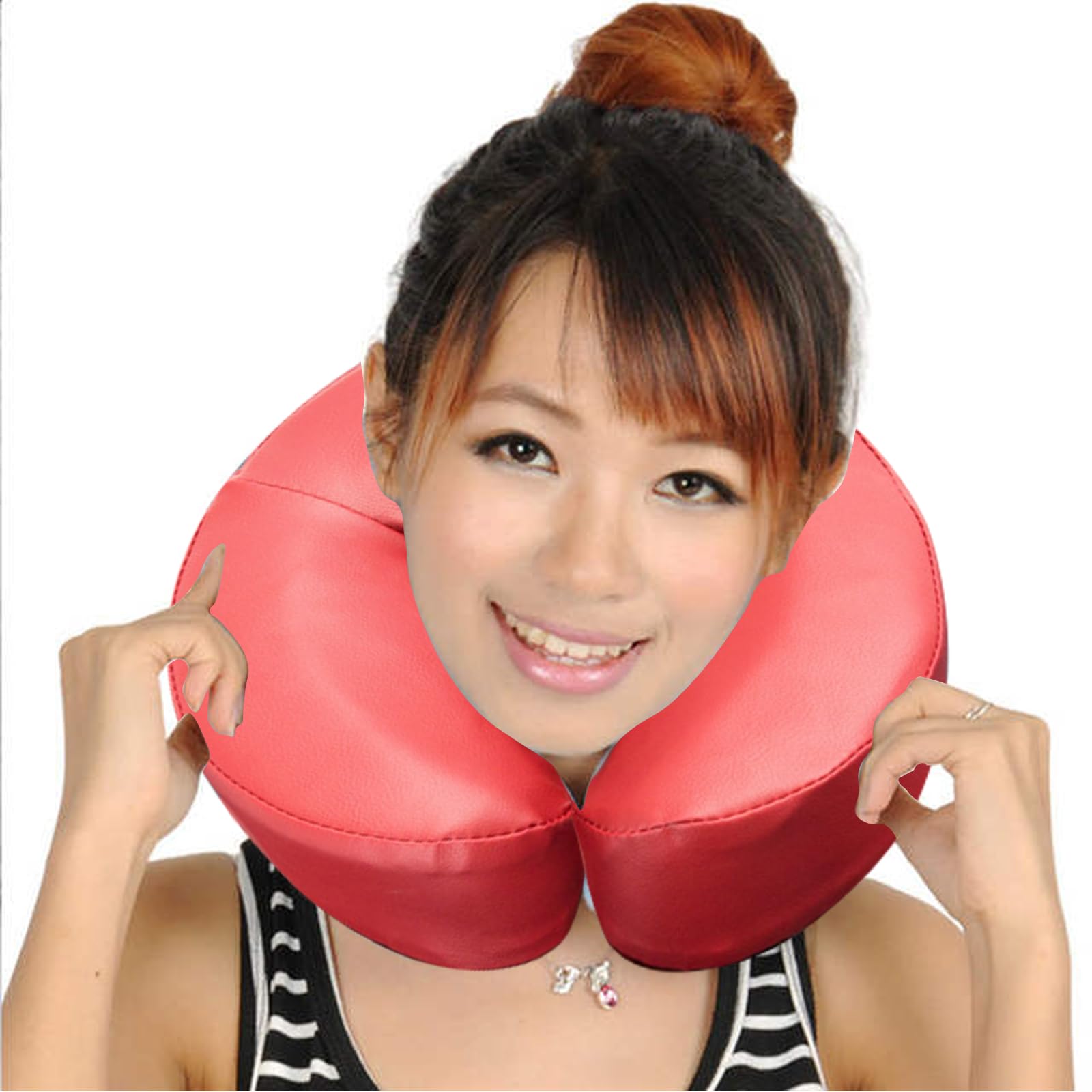 Massage Cuscino per il viso per lettino da massaggio, Lettino da massaggio Poggiatesta Faccia in giù Cuscino per il viso Cuscino per il viso regolabile Cuscino, viso e Collo per Lettino(Rosso vino)