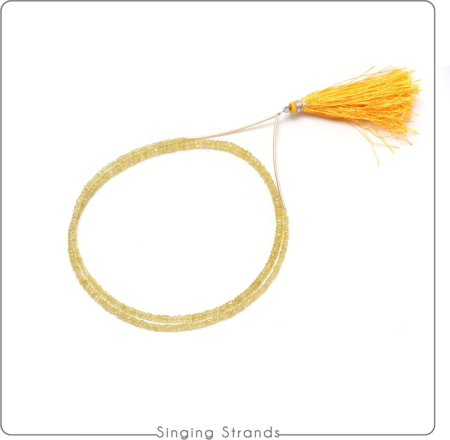 Natural Yellow Sapphire Faceted Rondelle Beads, Precious Stone, AAA Quality, 18inch, one Strand, 2.5 to 4mm, Weight 8.40gm, Origin: Tanzania, DIY Jewelry Making