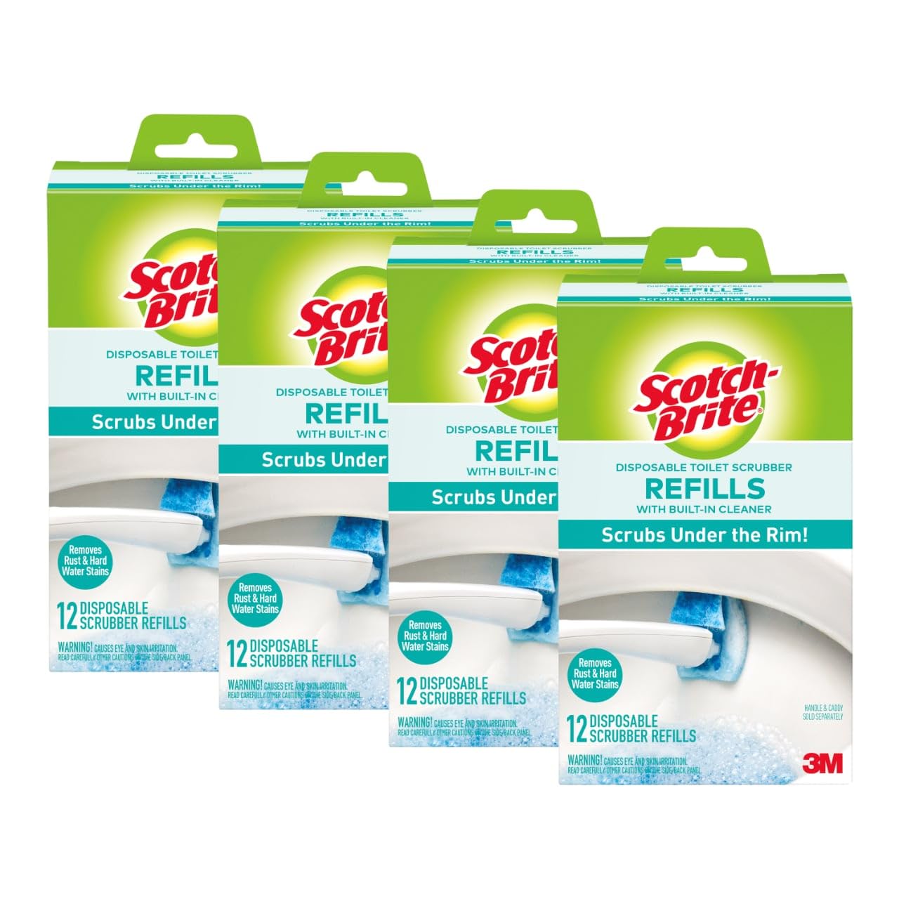 Scotch-Brite Disposable Toilet Scrubber Refills, Removes Rust & Hard Water Stains, 48 Disposable Refills[Amazon-developed Certification] Compact by Design