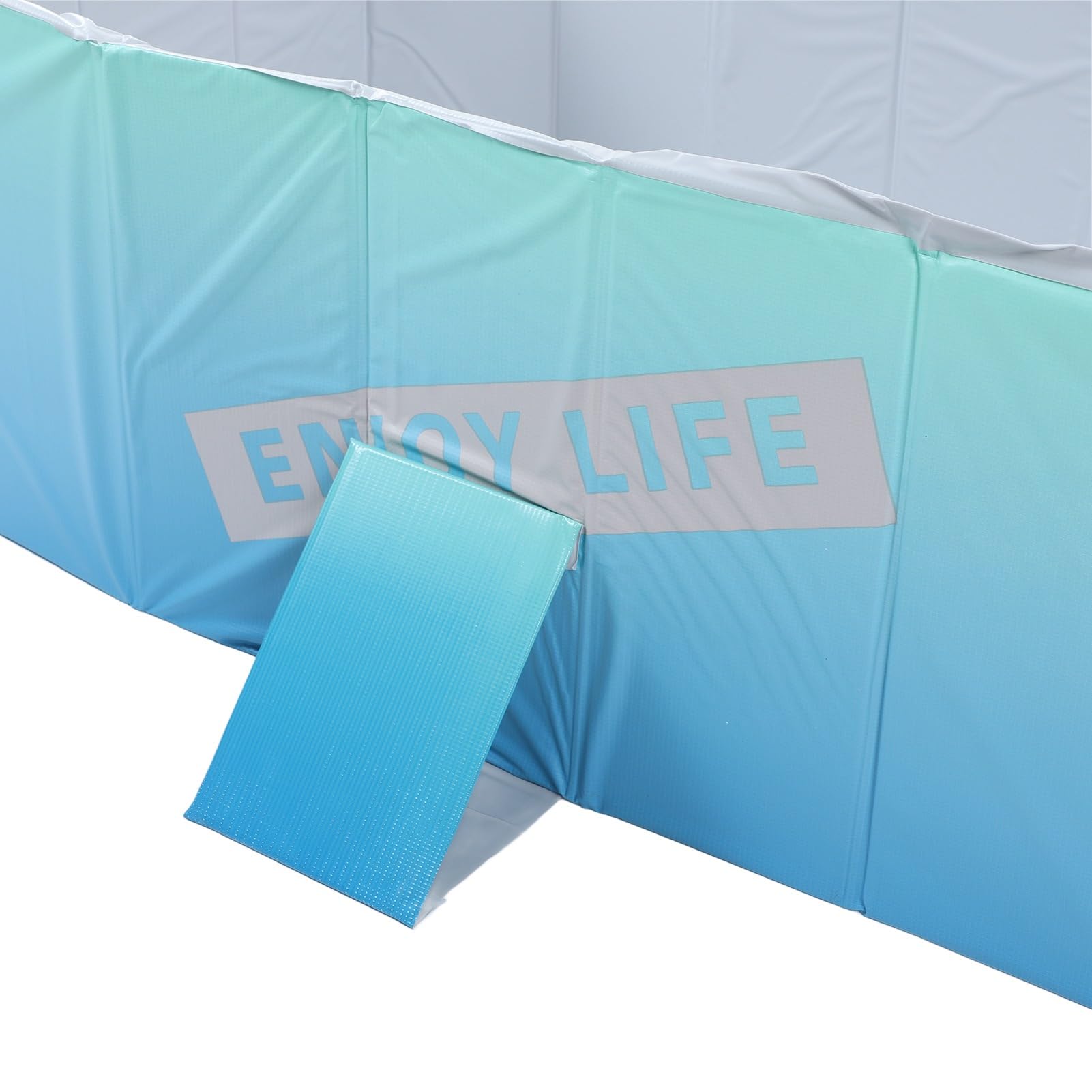 Collapsible Kiddie Pool, 4 Layers Thicken Sturdy Durable Portable Bath Tub Inflation Quick Drainage Wading Pools for Dogs Kids (1.6m / 63in)