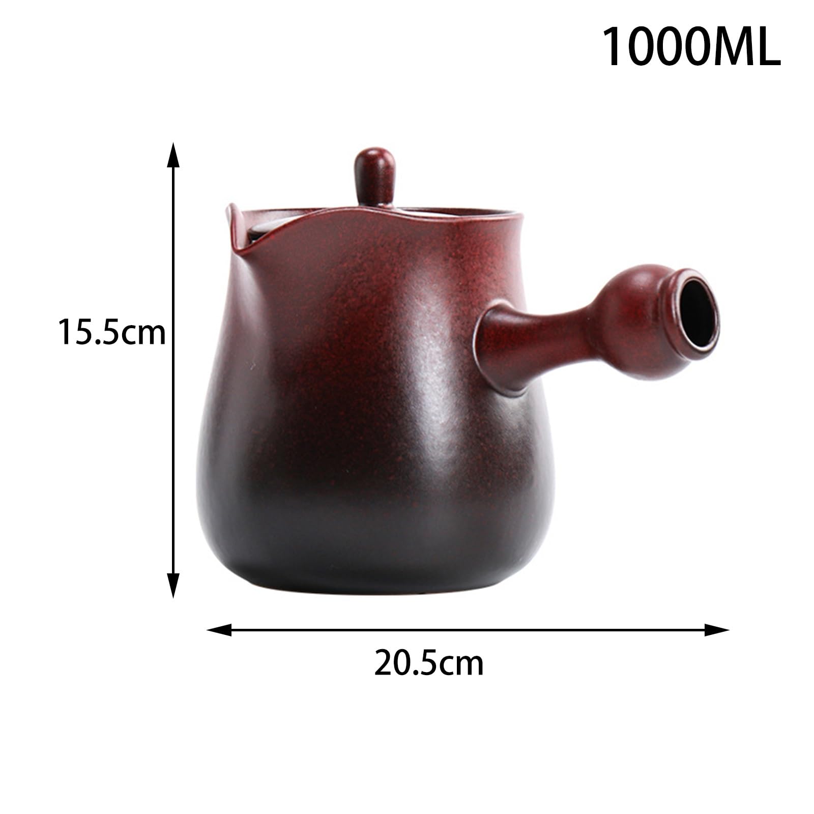 Teiera in ceramica da 1000 ml, in porcellana, con filtro e manico per foglie di tè sfuse, perfetta per campeggio, picnic e uso esterno