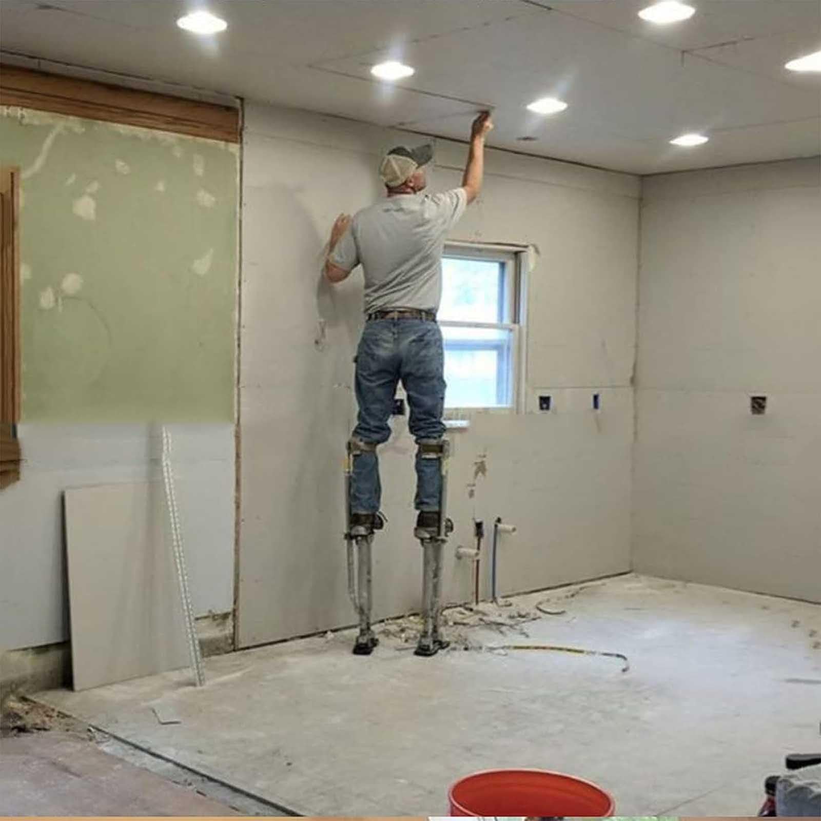 FJAUOQ Echasse Plaquiste Aluminium Accessoire Plaquiste Réglable pour La Décoration Intérieure et Extérieure L'installation et L'entretien et d'autres Opérations en Hauteur