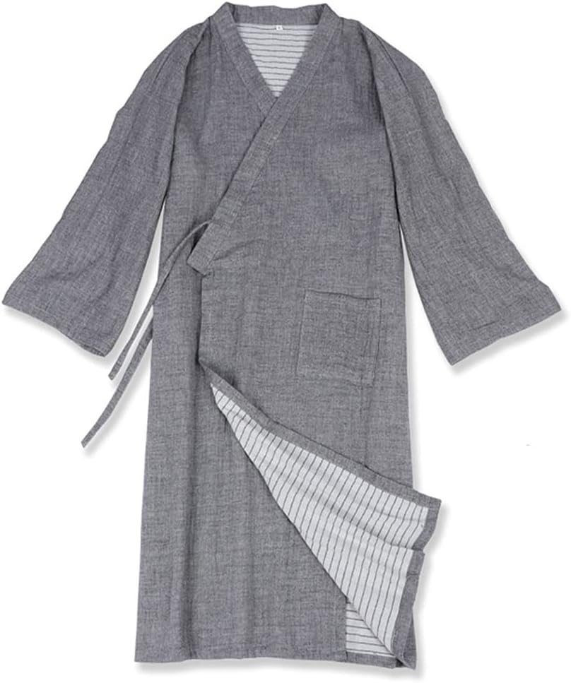 Bathrobe Men's Thin Bathrobe Pajamas Loose Casual and Comfortable Home Clothes Can Be Worn Outside Night Gown