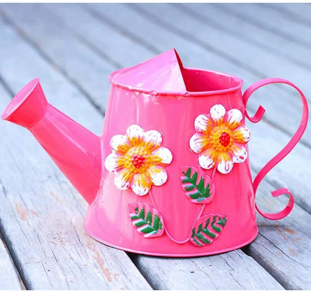 Gießkanne Gießkanne 3L Retro Metall Sprühkanne Gartenarbeit(Pink)