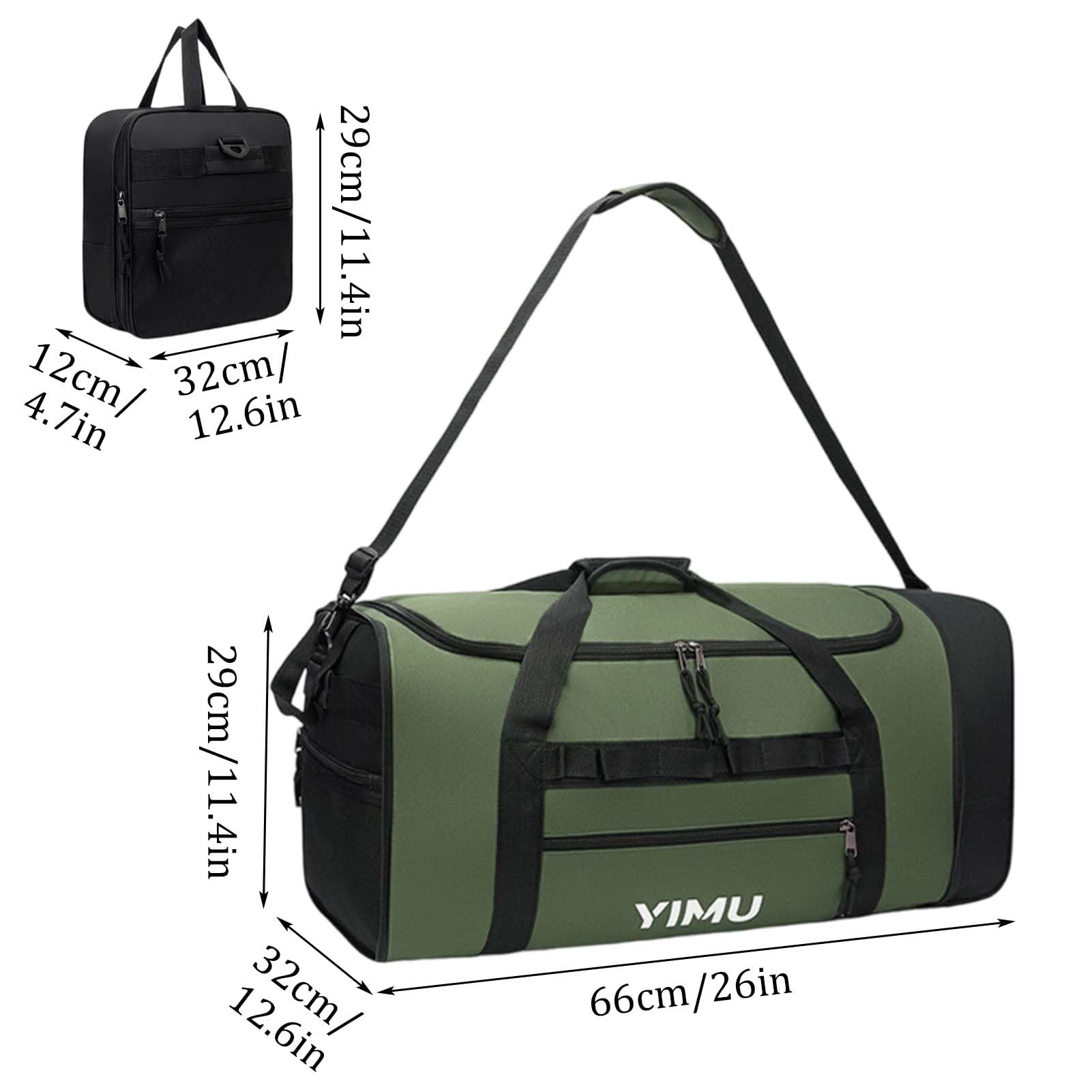 70L Bolsa De Viaje Plegable con Ruedas Bolsa de Deporte Gimnasio para Hombre Mujer Resistente Al Agua Grandes Fin de Semana Viaje Livianas Bolsos Fitness Gym Foldable Wheeled Travel Bag (Verde)