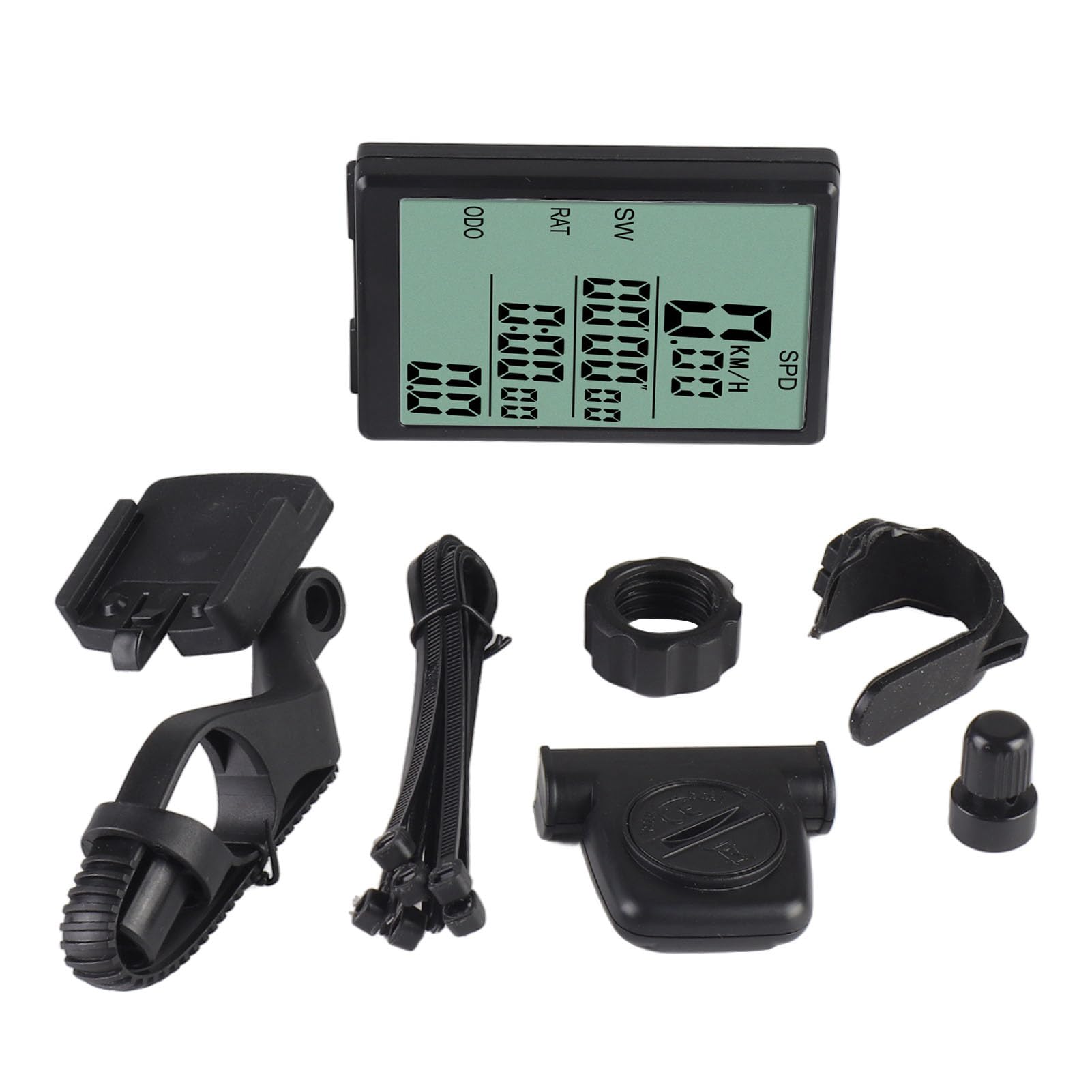 Tnfeeon Kabelloser Fahrradcomputer, PVC-Gehäuse mit Hintergrundbeleuchtetem Tachometer, Kilometerzähler und Thermometer, 7,8 X 5,1 cm für Mountainbiker und Rennradfahrer Sport & Freizeit