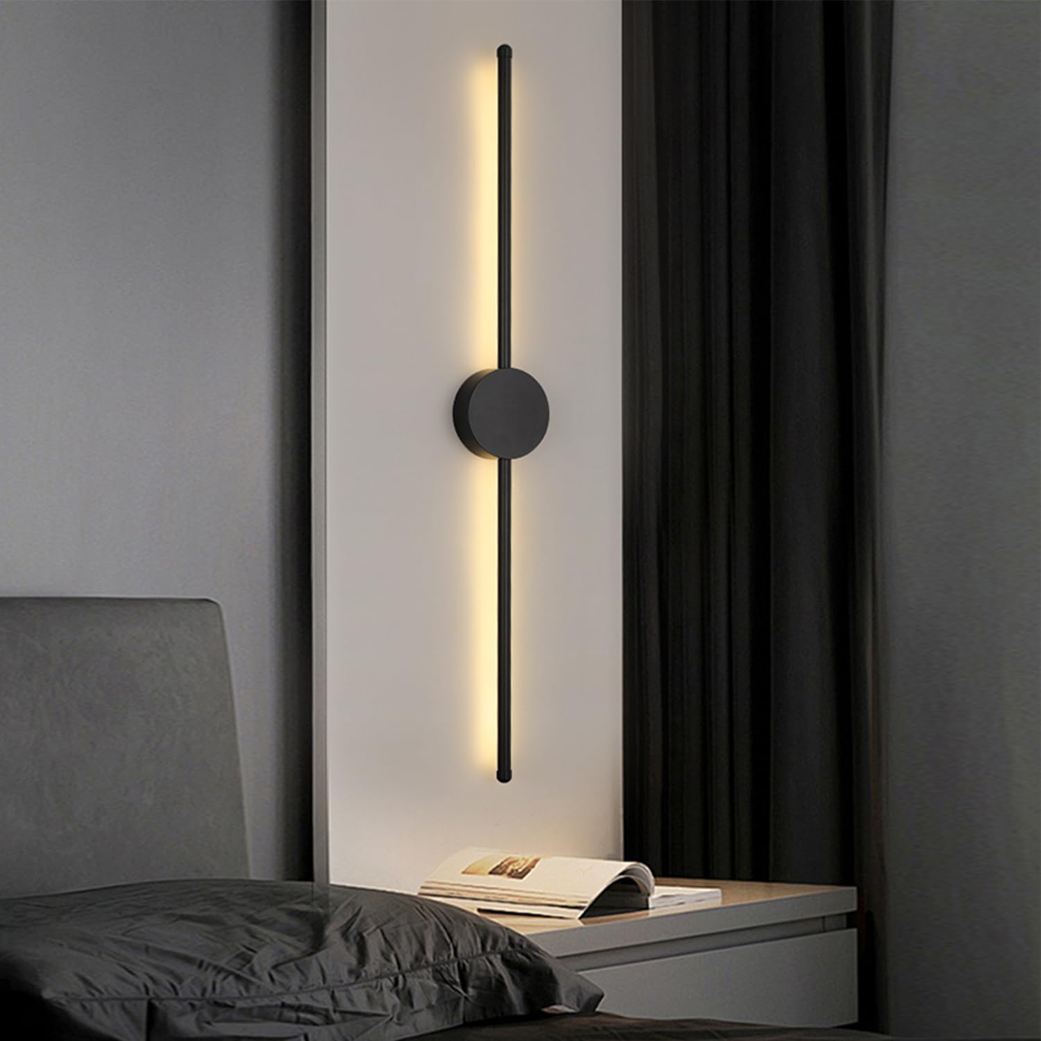 LEDPTS.jP Modern Interior Wall Light 20W LED Wall Light, Gold Wall Light for Bedroom Living Room Corridor (Color : Three color temperatures, Size : 60 CM)