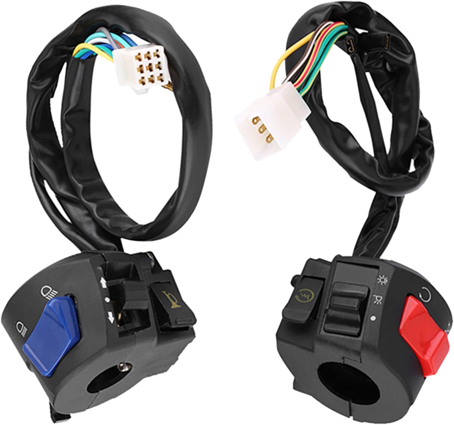 Handlebar Switch Handlebar Switch Control 1 Pair Motorcycle 7/8inch Left and Right Handlebar Mount Switch with Horn and Ignition Control Handlebar Switch Handlebar Switch Control 1 Pair Motorcycle 7/8inch Left and Right Handlebar Mount Switch with Horn and Ignition Control