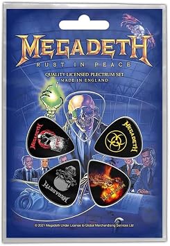 Megadeth Guitar Pick Set # 1 Rust in Peace 5 Pieces Plek Plek