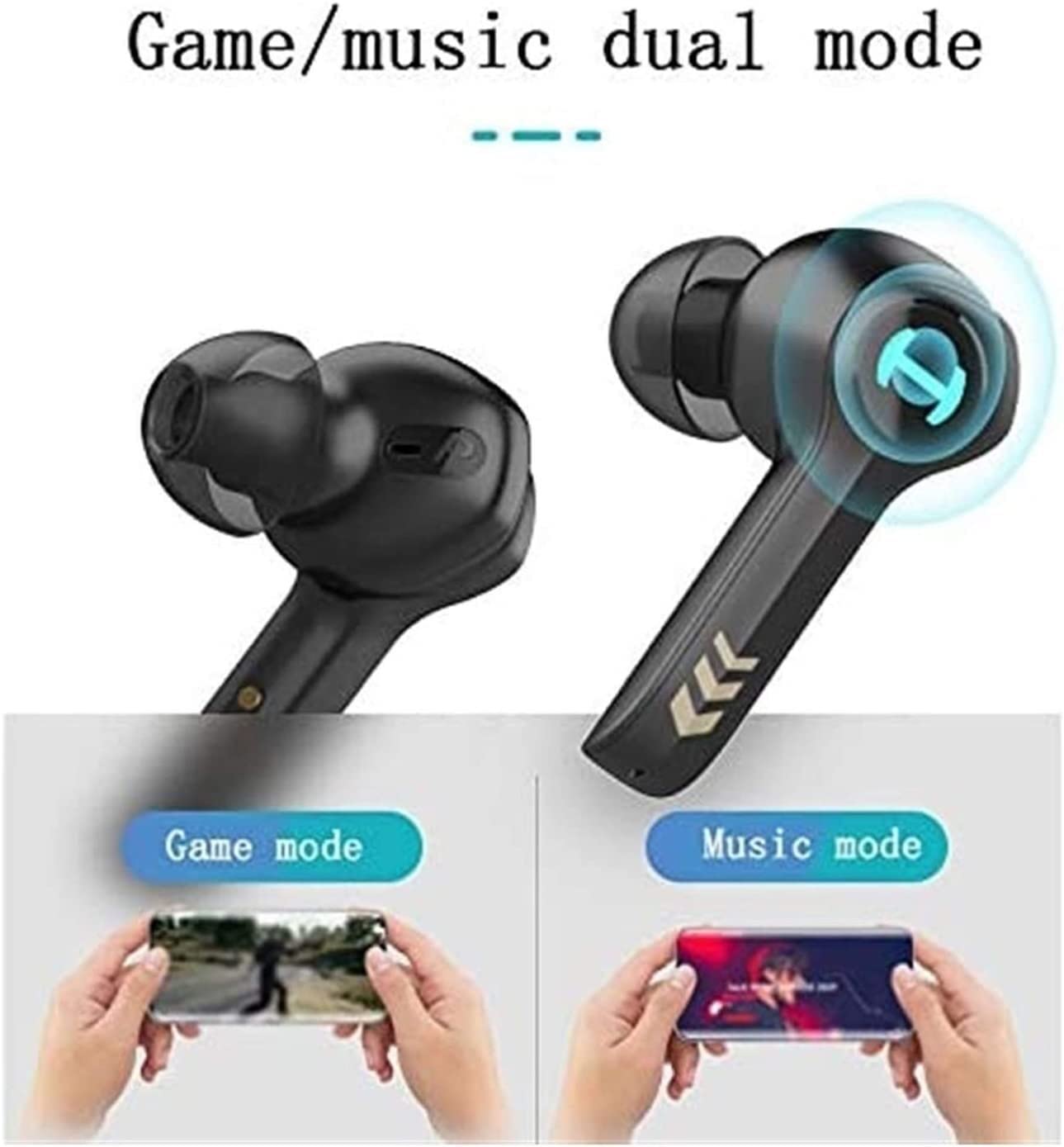 ARTSZY Cuffie Bluetooth Sports Auricolari Wireless TWS BT5.0 Stereo Deep Bass Waterproof Aurnostruttura Aarbellini Rumore Cancella di Ricarica HET Custode Incorporato for Correre/Allenamento/Palestra