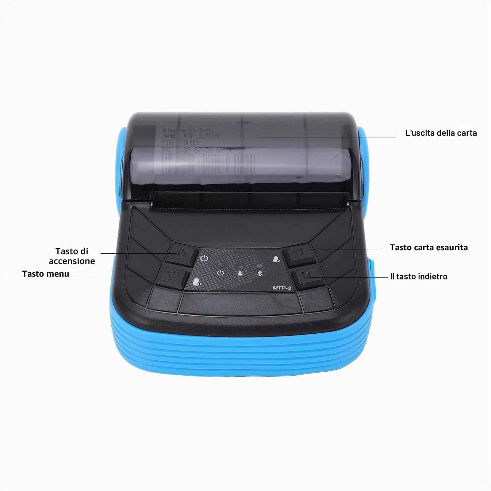 Stampante Termica, Stampante Termica per Ricevute Stampa Wireless Bluetooth da 80 Mm Ampia compatibilità Stampante per Ricevute Portatile Ad Alta velocità e Basso Rumore