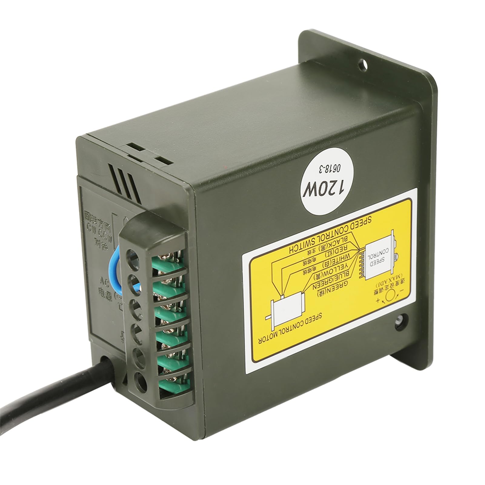 FTVOGUE 120 W AC 220 V Selbsthemmende Schneckengetriebemotorgeschwindigkeit Einstellbar mit Regler für Industrielle Automatisierung, Förderband, Tür, Tor (Untersetzungsverhältnis 25k)