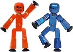 Zing StikBot Paquet double Aubergine métallique & Olive métallique – 2 Figurines d'action collectables posables, Jouet d'animation en stop motion avec ventouse pour enfants de 4 ans et plus.