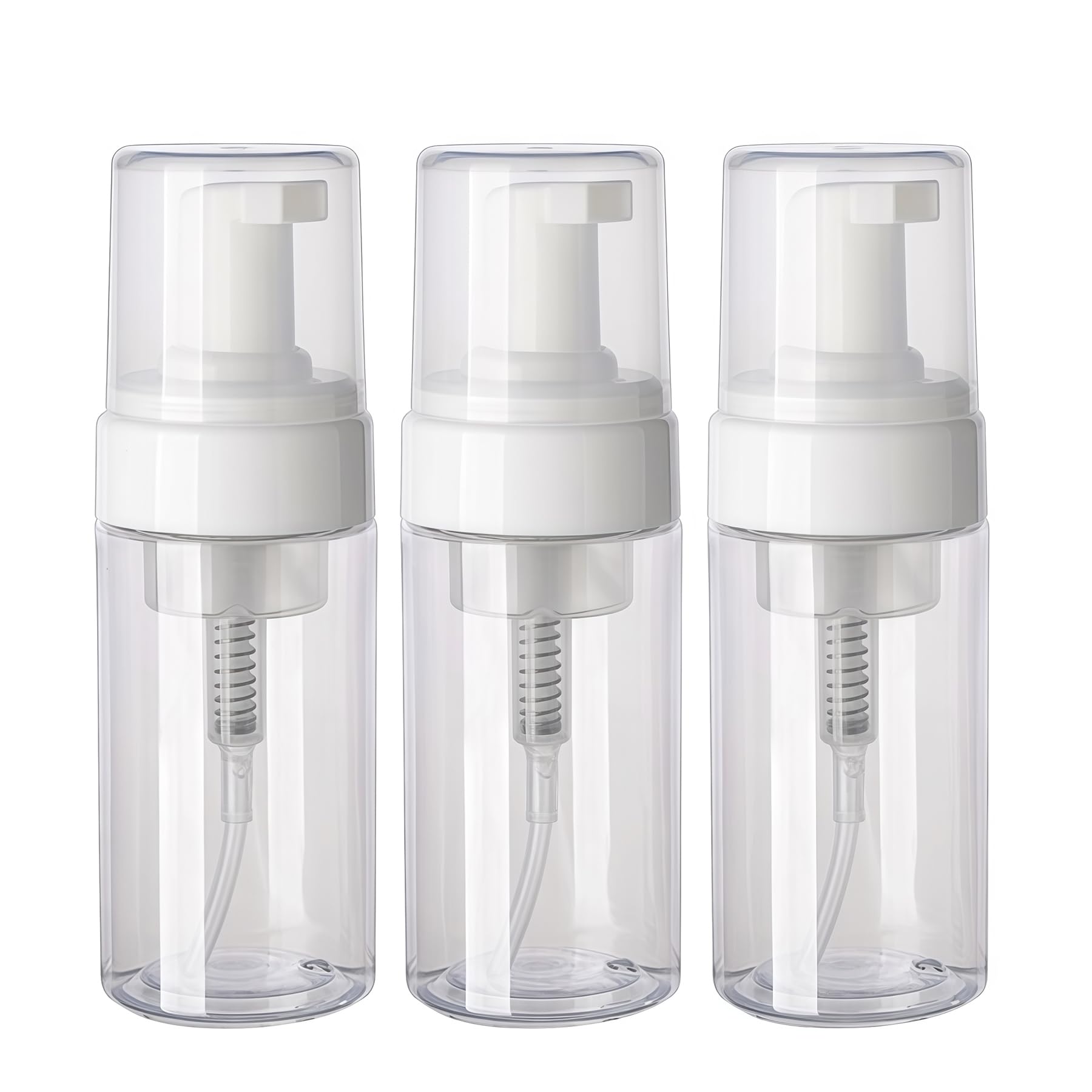3 botellas de espuma de plástico transparente de 100 ml, rellenables, dispensador de jabón de viaje, recipientes para jabón de manos, champú, cosméticos, dispensador de espuma