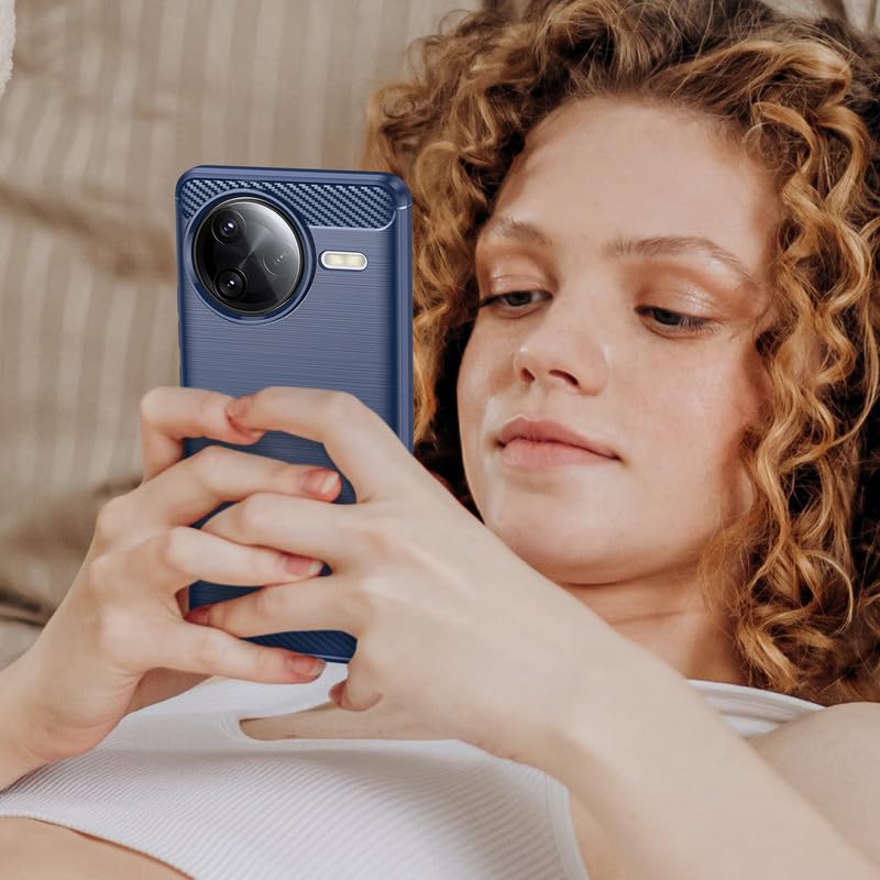 Image of Hybrid Carbon Fiber Back Case for Poco F7 Ultra (Blue)