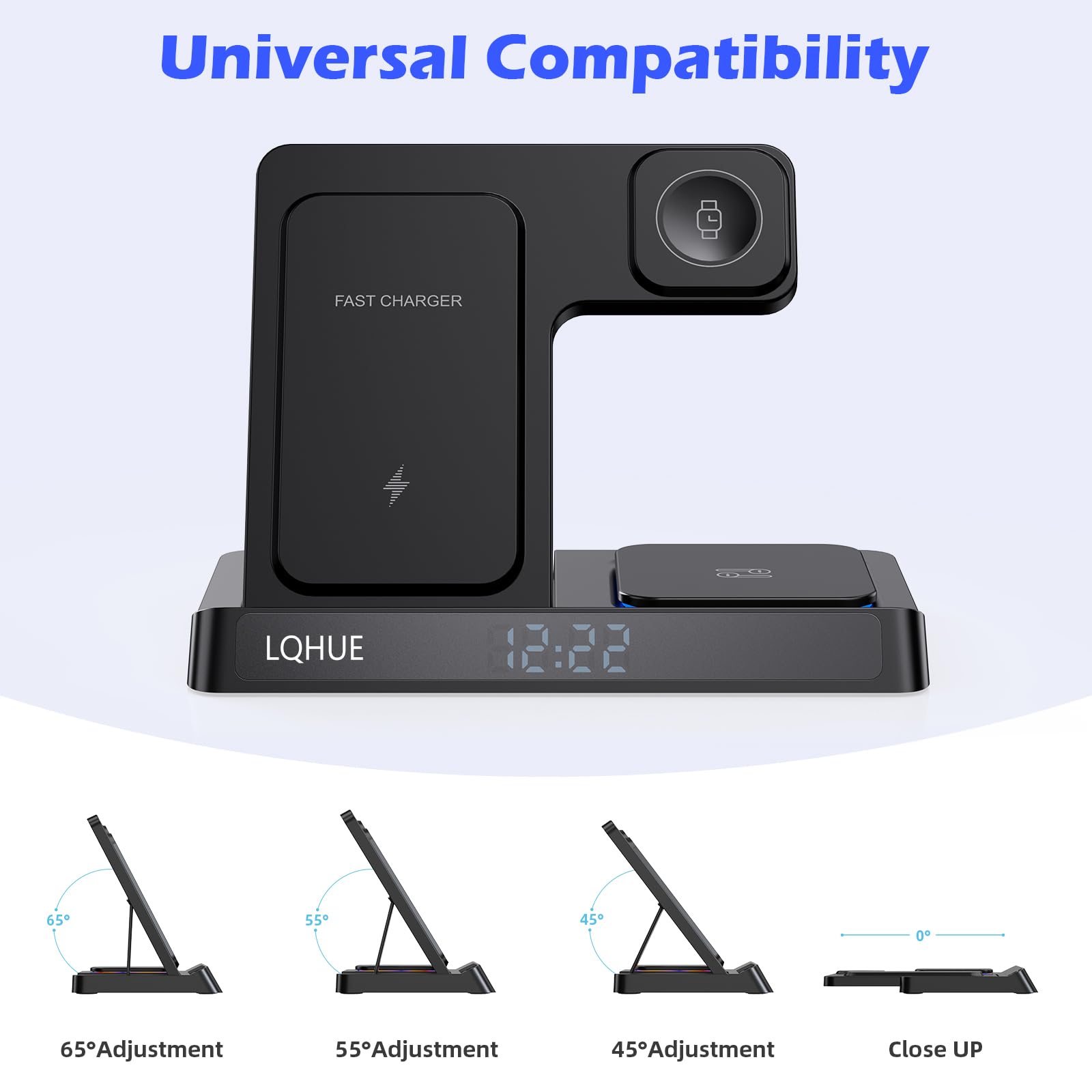 Caricatore wireless 4 in 1 Caricatore per iPhone 16 15 14 13 12 11 Pro SE X XS XR & Watch 9 8 7 6 SE 5 4 3 2,Ricarica Wireless Per i-Watch Ultra 9 8 7 6 SE 5 4 3 Wireless earphones 3/Pro 2