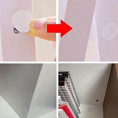 Miniatura 5 de HFBlins - 4 hojas de calcomanías para agujeros de tornillo, material de PVC, tapas autoadhesivas para tornillos, adhesivo a prueba de polvo de 0.83