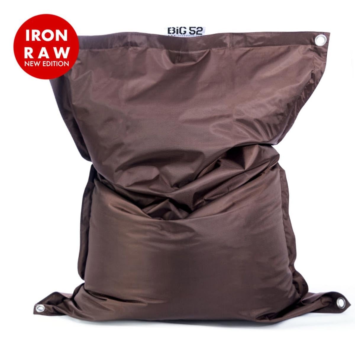 LIVEDECO - Housse Vide Pouf Géant XL Imperméable Extérieur Outdoor Chocolat BiG52 Iron RAW
