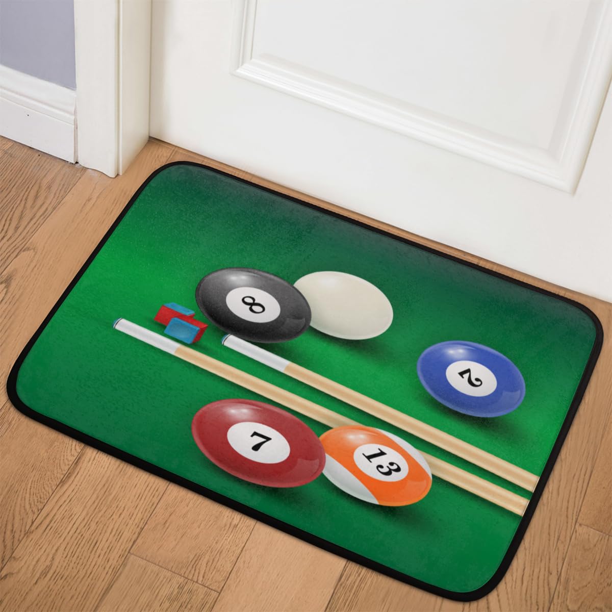 Tapis de porte antidérapant et durable 40x50 cm motif billard pour cuisine