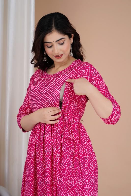 Image of Women's Maternity Kurti for Feeding Zippers |Easy Breastfeeding Kurti for Nursing Pre and Post Pregnancy (Combo of 2 Kurti)