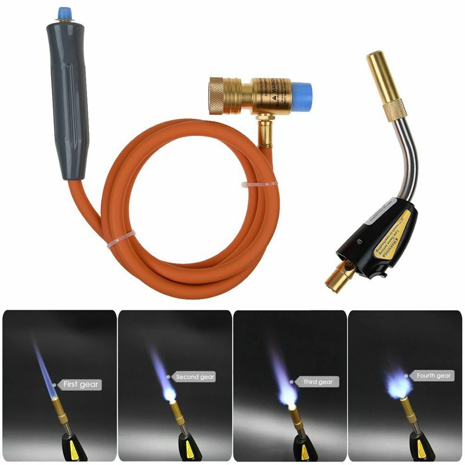 Kit de soplete de soldadura de autoencendido con llama ajustable 360 grados de punta giratoria de alta presión para soldadura, fontanería, reparación de refrigeración