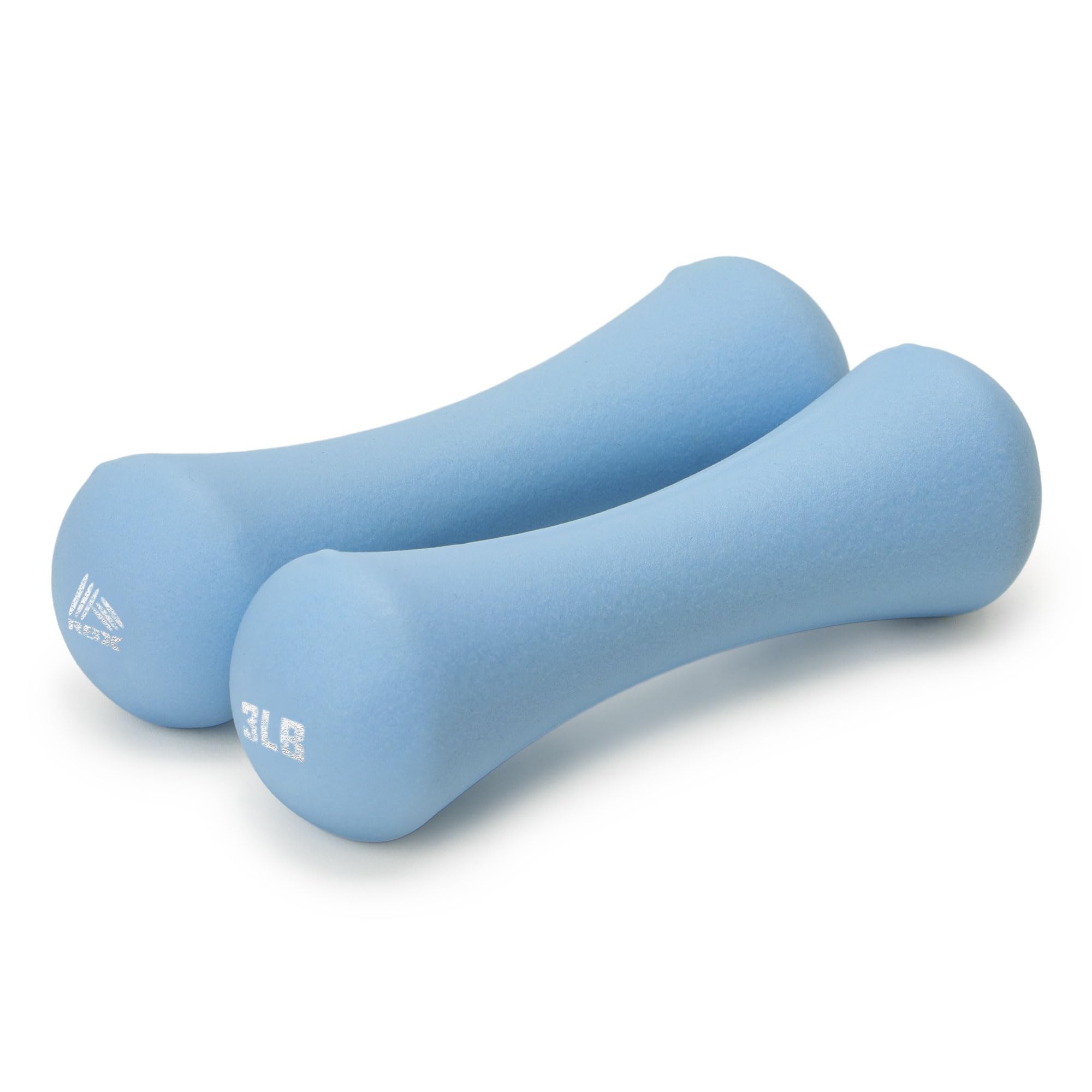 RBX Hand Weights, Neoprene Hand Weights for Home Workouts, Cardio & Strength Training, Home Gym Equipment (Bright Blue, 6LB (3lb each))