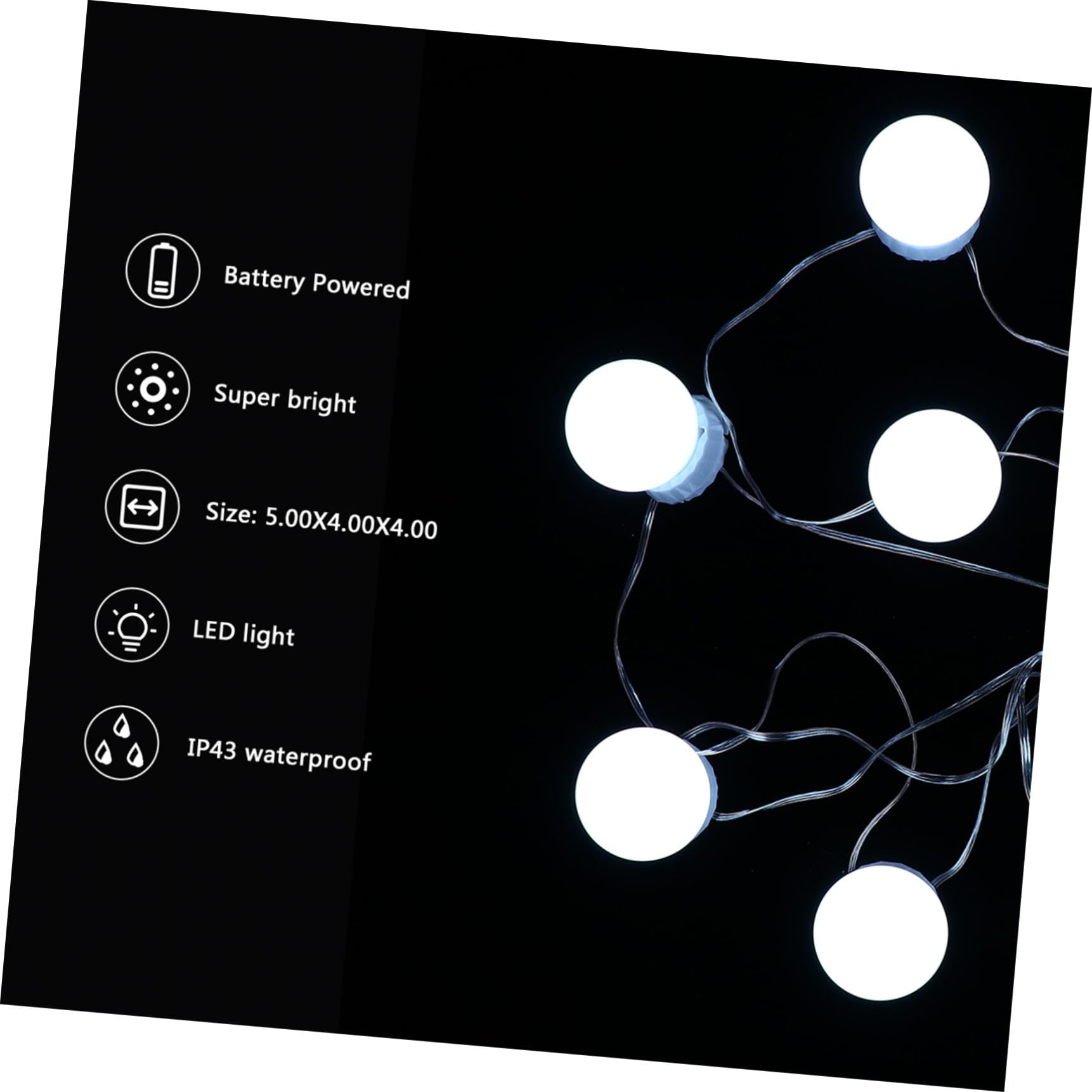 SHERCHPRY 10 Ampoules LED Dimmables pour Miroir de Maquillage avec Installation Adhésive, Lumière Blanche, Matériau Verre et Abs, pour Salle de Bain ou Dressing