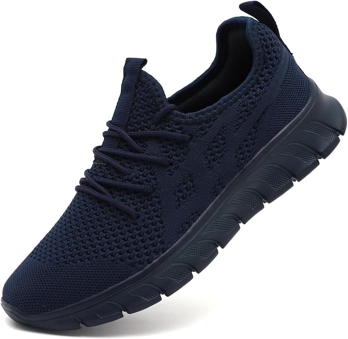 Mens Walking Tennis Shoes Slip On Hiking Running Sneakers Non Slip Fitness Casual Workout Athletic Gym Lightweight Breathable Comfortable Trainers