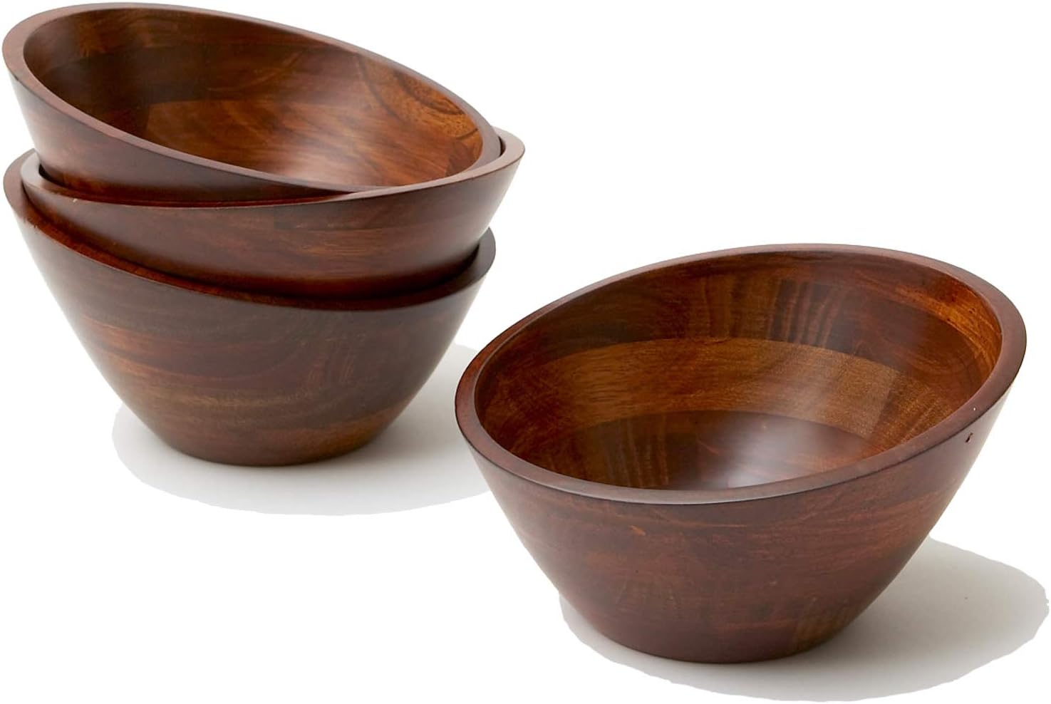 Exсluѕіvе Dіѕсоunt 50% Prісе Woodard & Charles Set of 4 Individual Wood Serving Bowls for Salad, Snack, Fruit, Chips, or Candy, 7 x 3 1/4, Cherry Stain