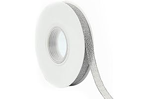 25 Yards Silver Glitter Fabric Ribbon