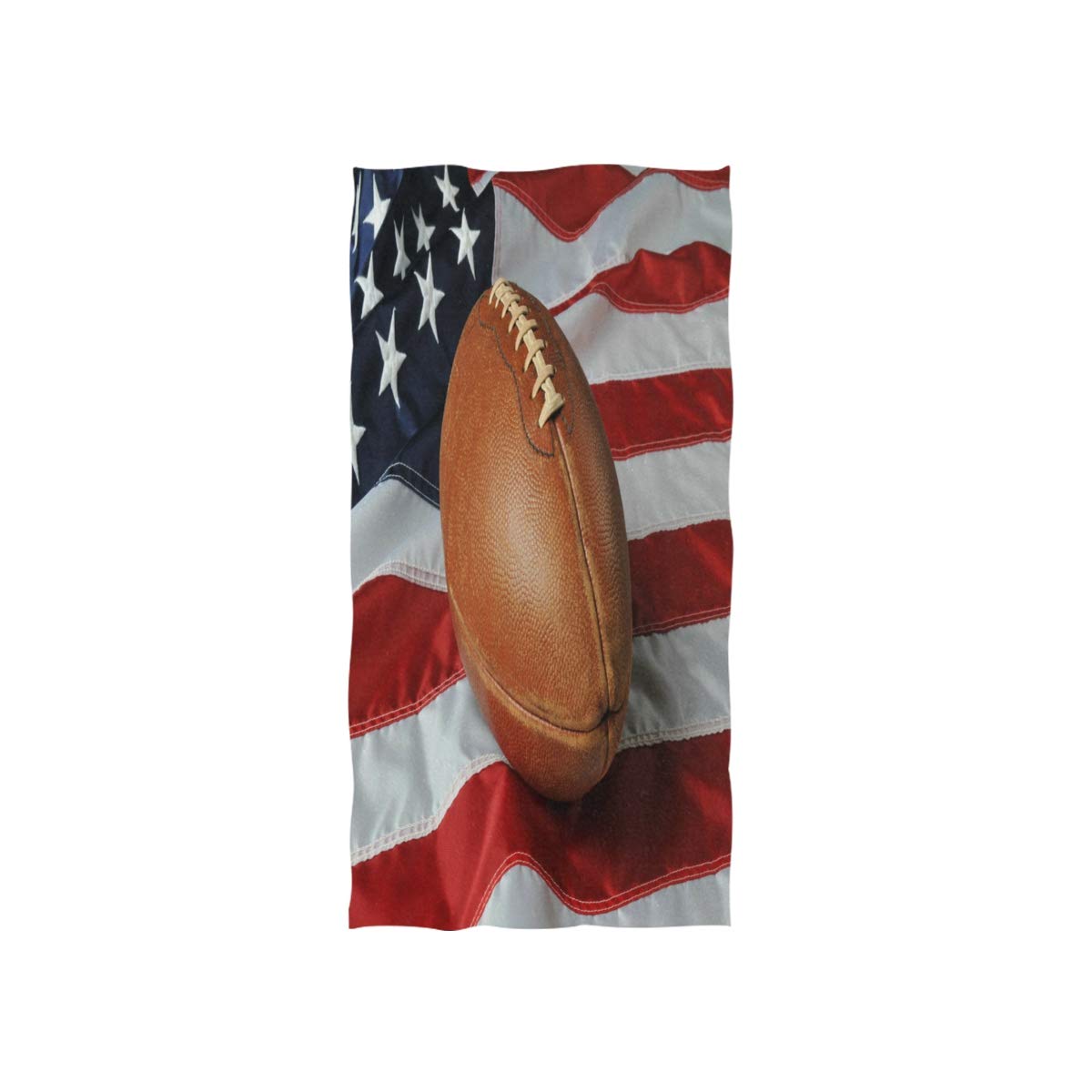 HUYGD American USA Flag Football Soft Bath Hotel Spa Hand Gym Sport Towel 76 x 38 cm(30 x 15 Inches)