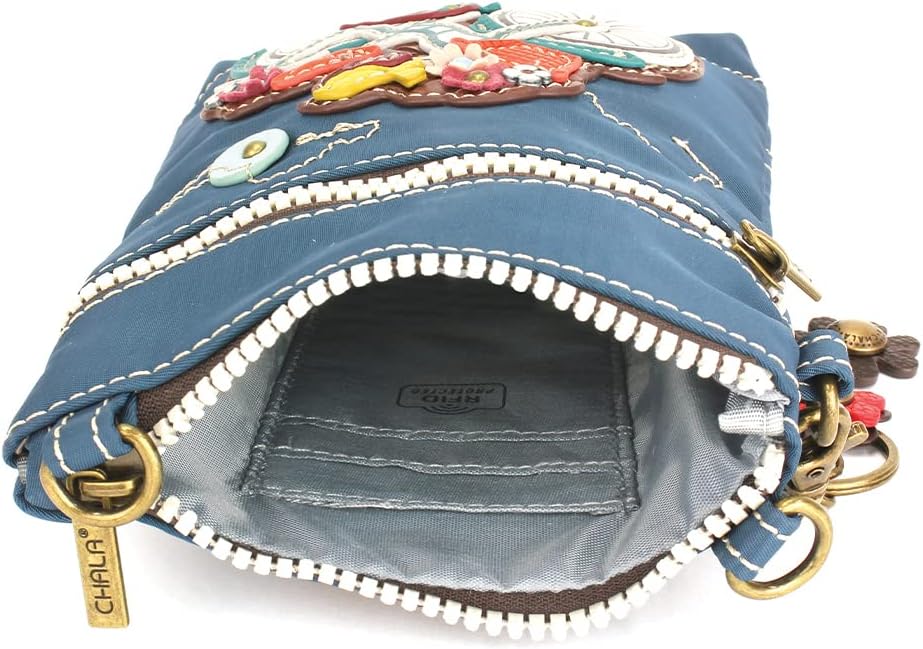 CHALA Crossbody RFID Cell Phone Purse - Women Nylon/Faux Leather Multicolor Handbag with Adjustable Strap Venture - Image 4