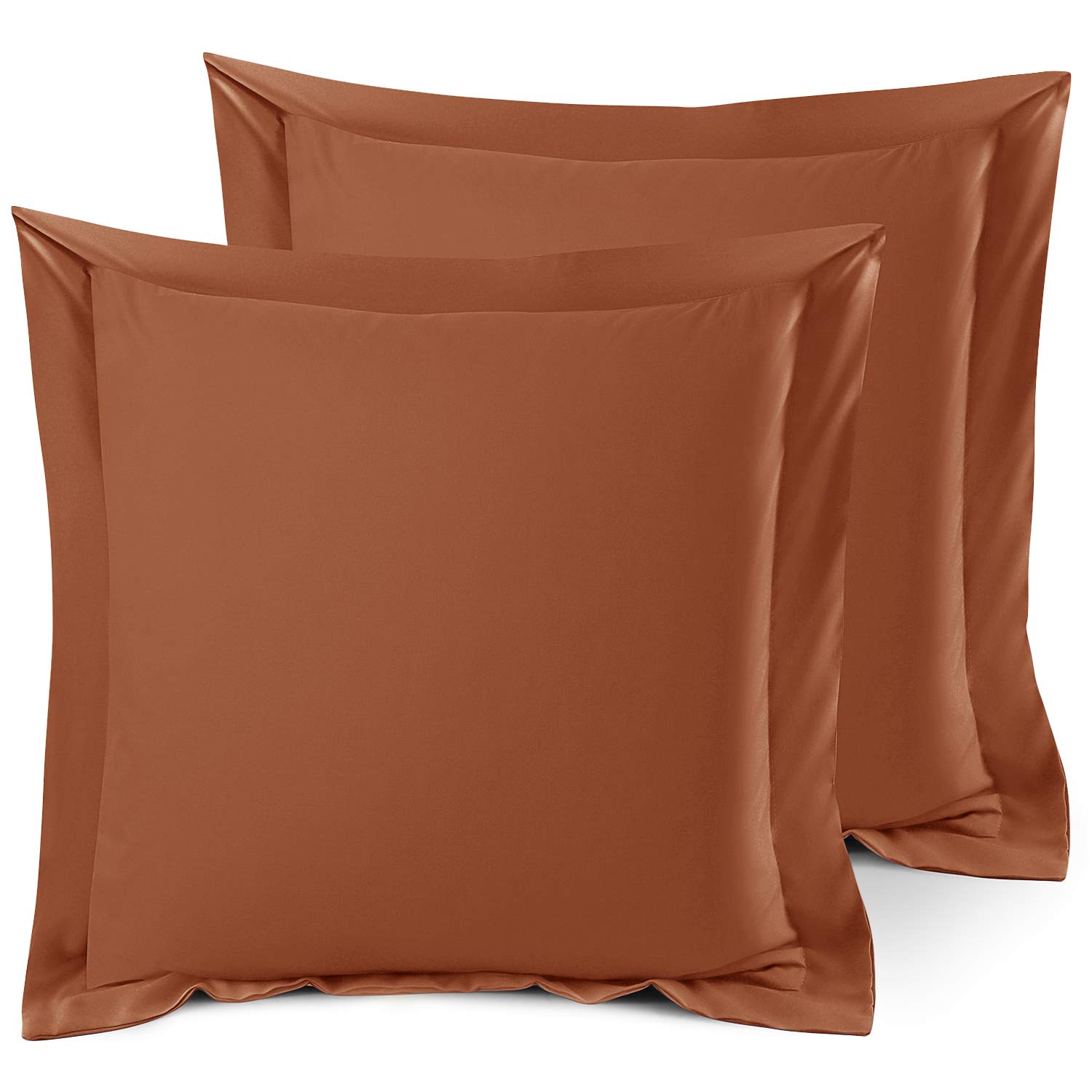 Nestl Soft Pillow Shams Set of 2 - Double Brushed Microfiber Pillow Covers - Hotel Style Premium Bed Pillow Cases, with 1.5” Decorative Flange, Euro