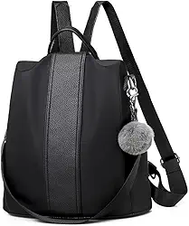 Mochila Feminina Antifurto Pequena Para Viagem Passeio Impermeável Leve Bolsa Com Alça De Ombro E Chaveiro Decorativo Design Moderno Exclusivo - ZAFIN