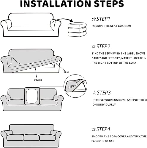 Miniatura 7 de Henbula Fundas elásticas para sofá, fundas de terciopelo grueso para sofá de 3 cojines, funda suave para sofá de 3 cojines, protector de muebles