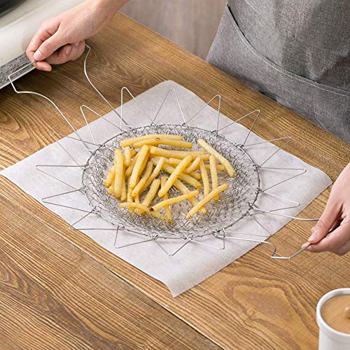 Bakmand, Opvouwbaar Frituurnet Mand Kookzeef voor Frieten Aardappel Friteuse Gebakken Voedsel Keuken Koken Tool - Image 4