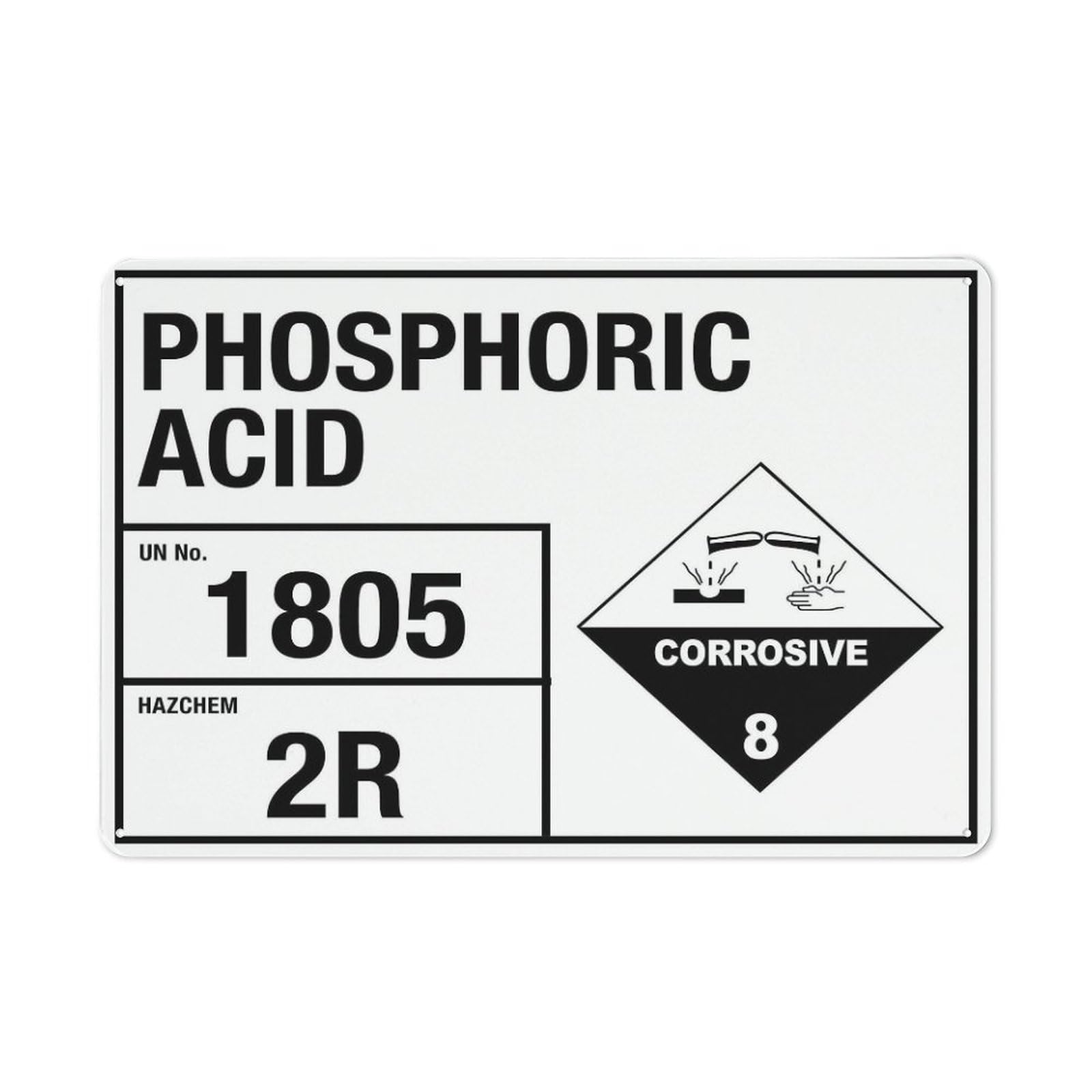 Phosphoric Acid 1805 2R Retro Vintage Metal Sign Home Bar Pub Kitchen Restaurant Wall Deocr Plaque 12x16 Inch