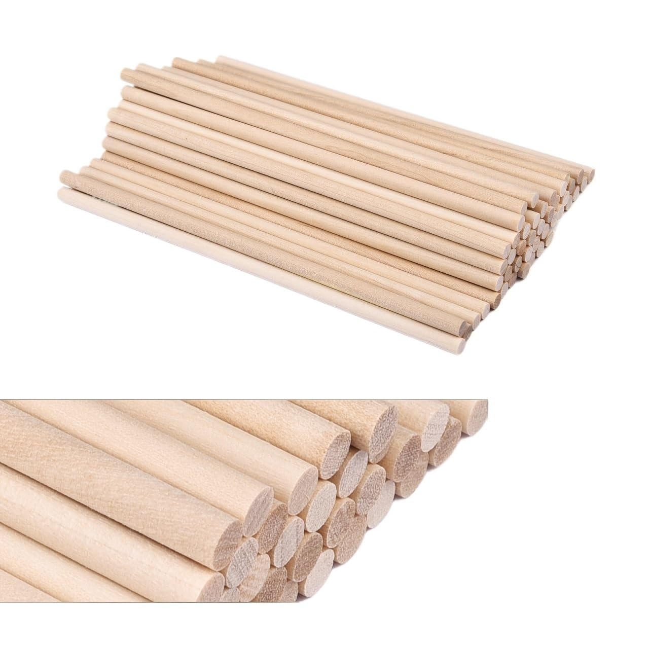 VHJdtE Handcrafted wooden sticks, 500pcs Round Wooden Bamboo Sticks DIY Handmade Craft Making Small Stick Material(5x150mm)