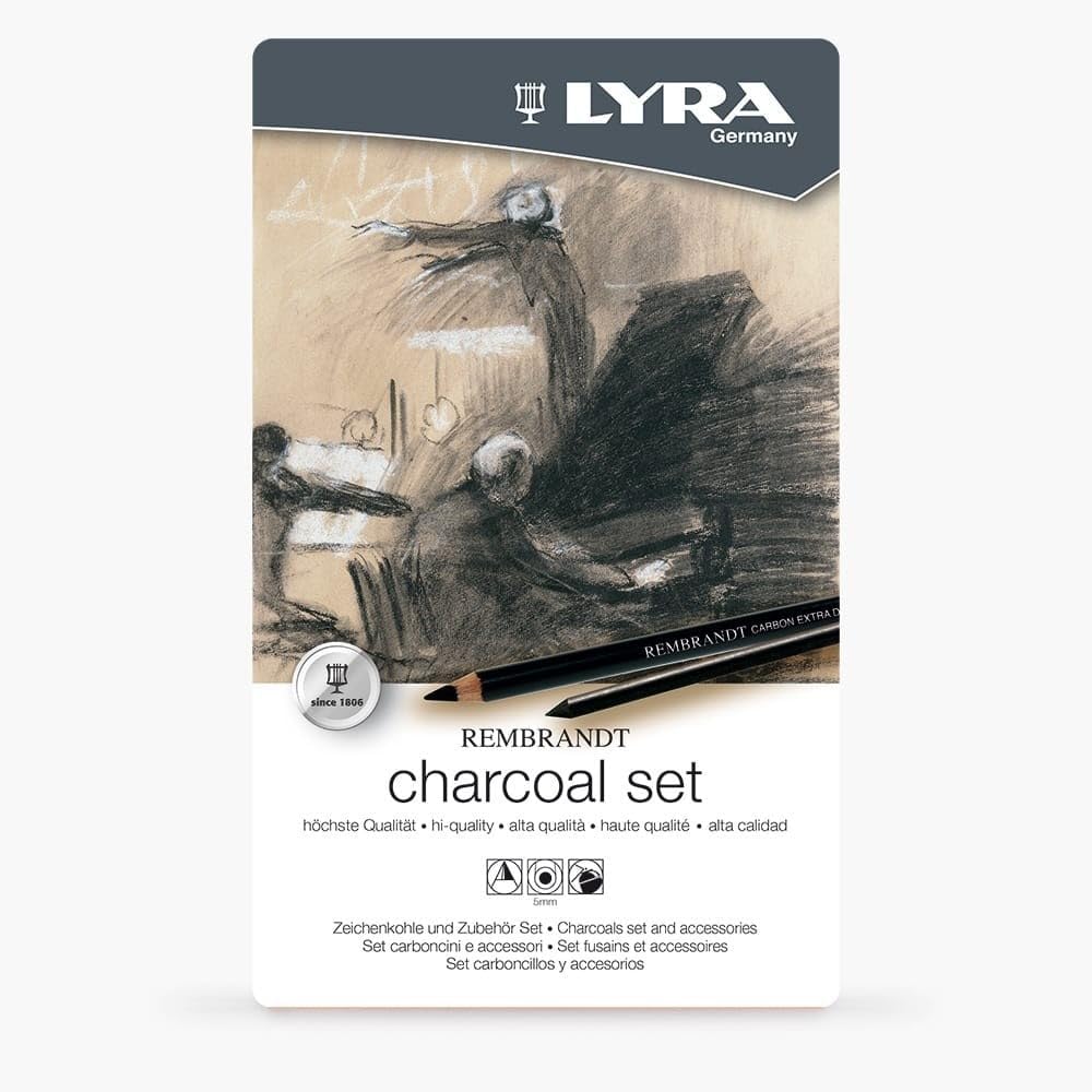 lyra charcoal set 11 pcs metal box (2051112)