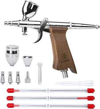 Airbrush Kit, with 0.3mm/0.5mm/0.8mm Needles/Nozzle Sets and 0.5MM Nozzle/Needle Cap Kit, Air Brush Spray Gun for Painting Model Nails Cake Tattoo Makeup