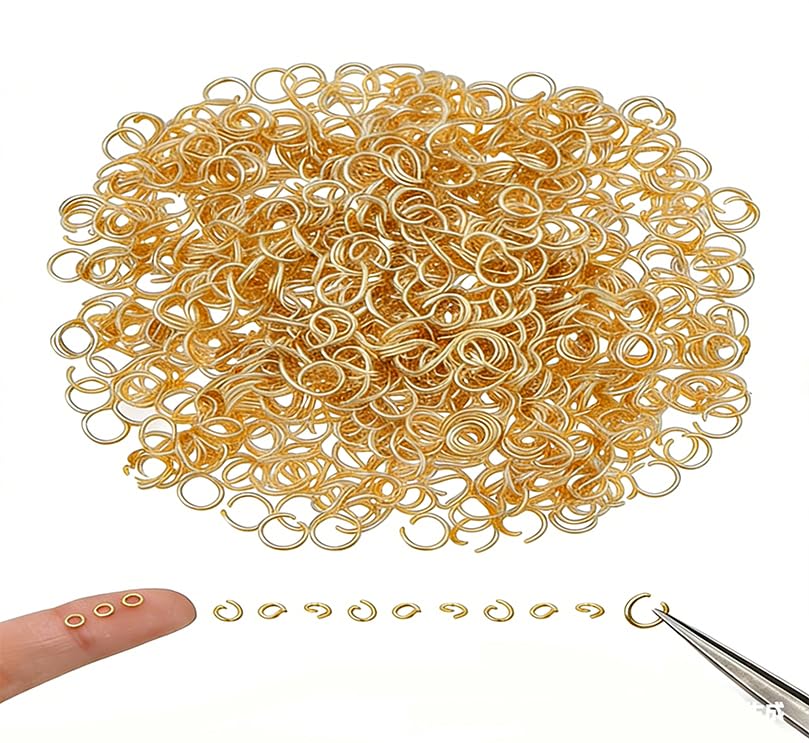 UNICRAFTALE 1000 Stück 3mm Biegeringe Gold Spaltringe Edelstahl Biegeringe Metall Offene Jump Ringe Schmuckzubehör Für Schmuckherstellung DIY Halskette Armband Reparatur