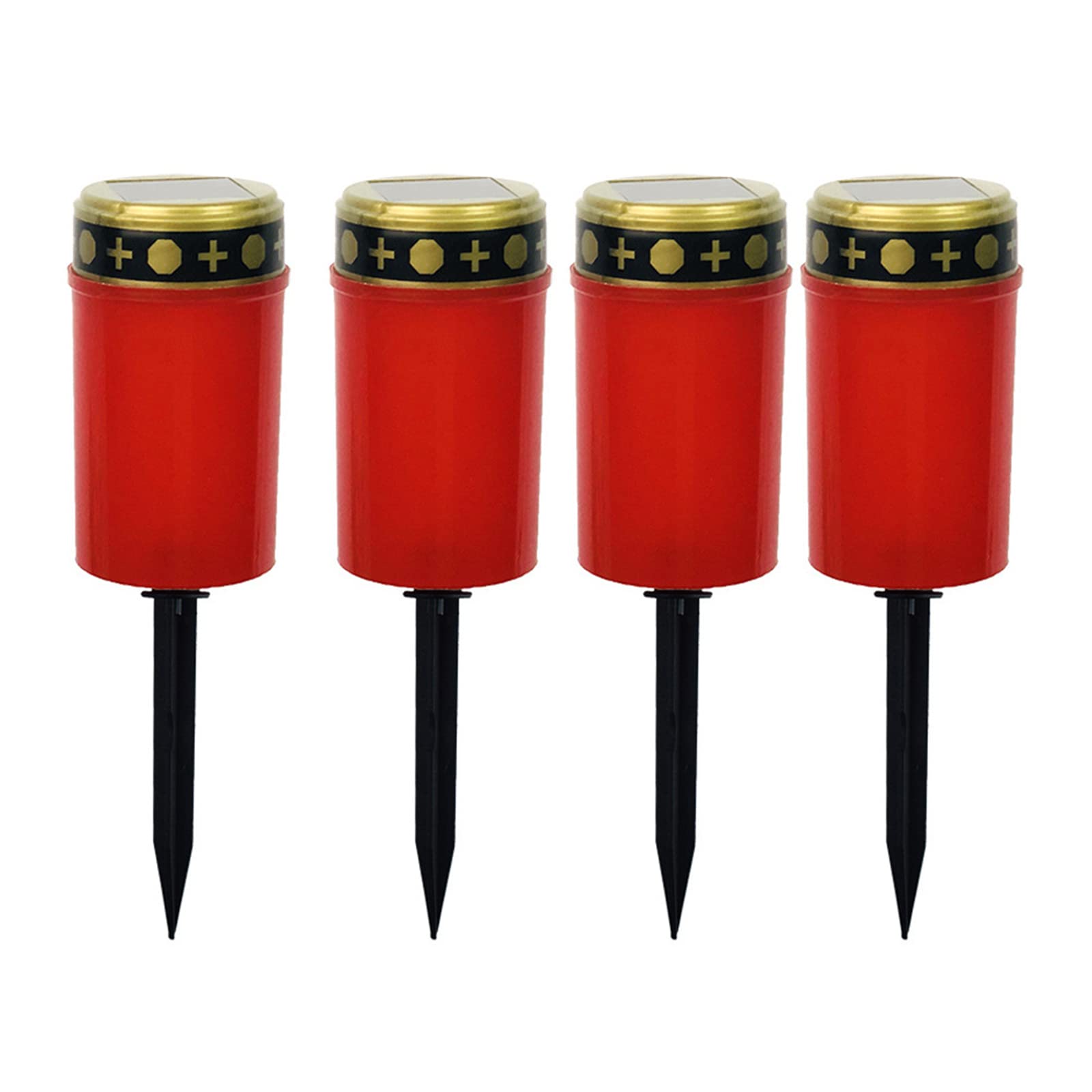 Marcbuse Red Outdoor Decoration Waterproof Solar Powe Candle Lamp Landscape Lighting For Yard Grave Candle Lamp
