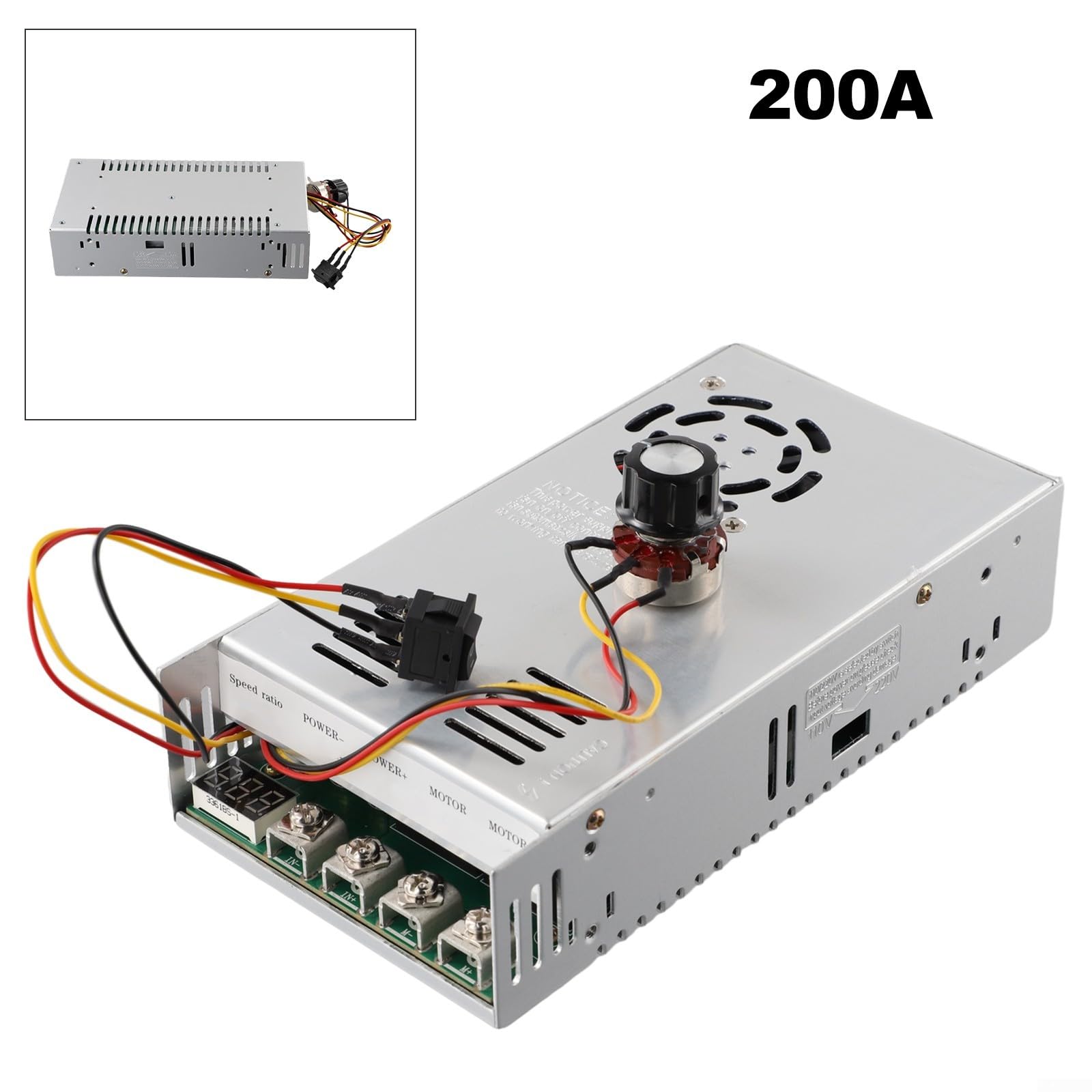 200A DC Motor Controller 12-48V Reversible Brushed DC Motor Governor 200A Peak Forward Reverse Industrial DC Controller 12-48V 200A für instant Reversible Motor Driver 200A DC 12V to 48V Potentiometer