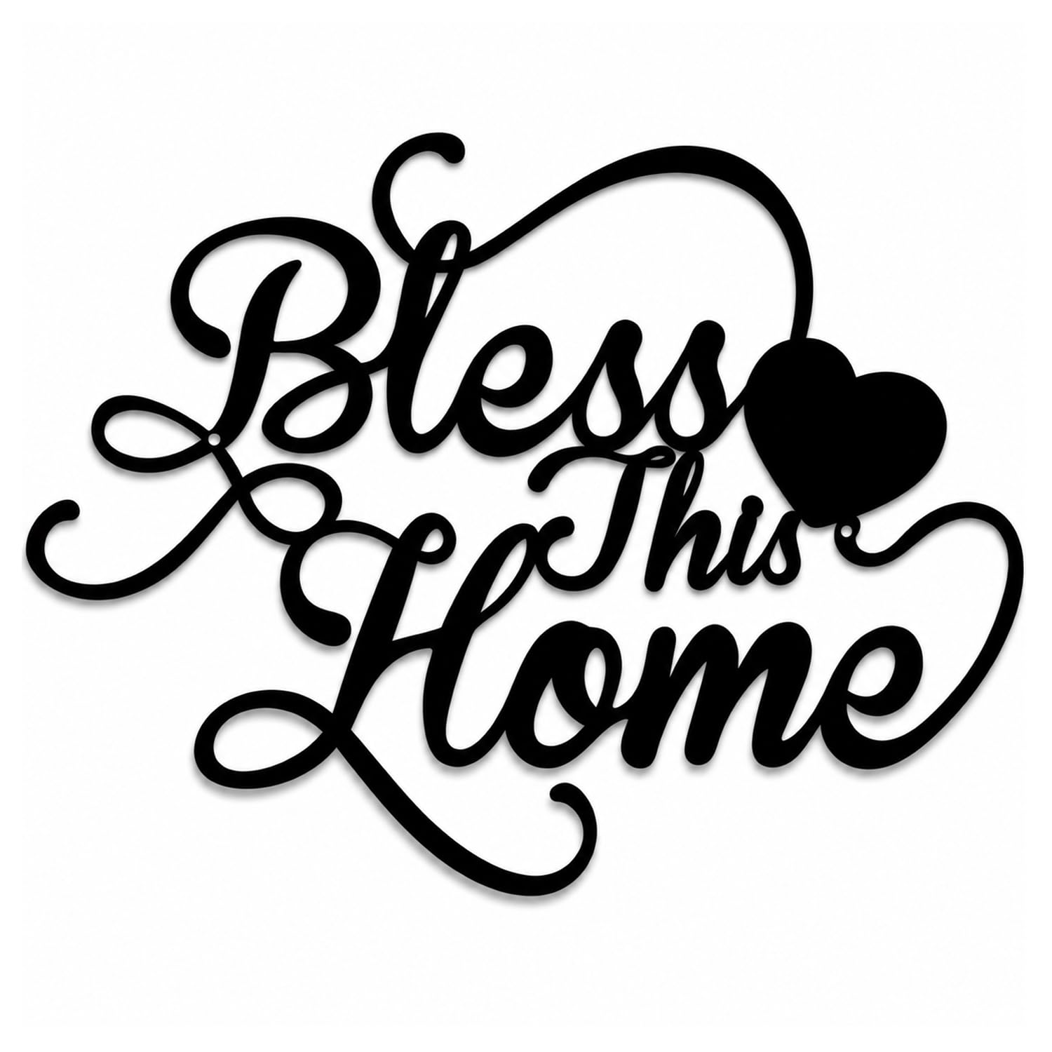 Yoljun Bless This Home Metal Sign Black Letter Wall Art Decor, House Warming Gifts New Home, Bible Gift Home Decor for Living Room Door Hallway Entryway 30x22CM