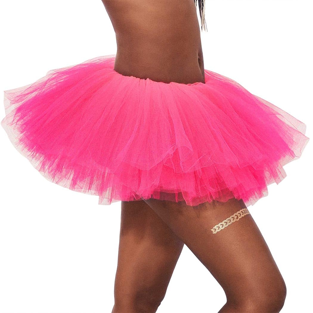 Zookey Damska spódnica tutu klasyczna, elastyczna, 6-warstwowa spódnica tiulowa, baletnica, spódniczka tutu, fantazyjna sukienka na imprezę, kostium festiwalowy dla kobiet i dziewcząt