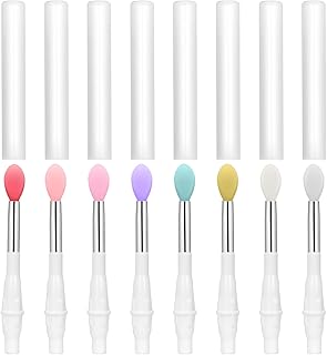 Unaone Silicone Lip Brushes, 8 PCS Makeup Beauty Lipstick Brushes with Cap Lip Applicator Brushes for Lipstick Lip Gloss Lip Mask Eyeshadow