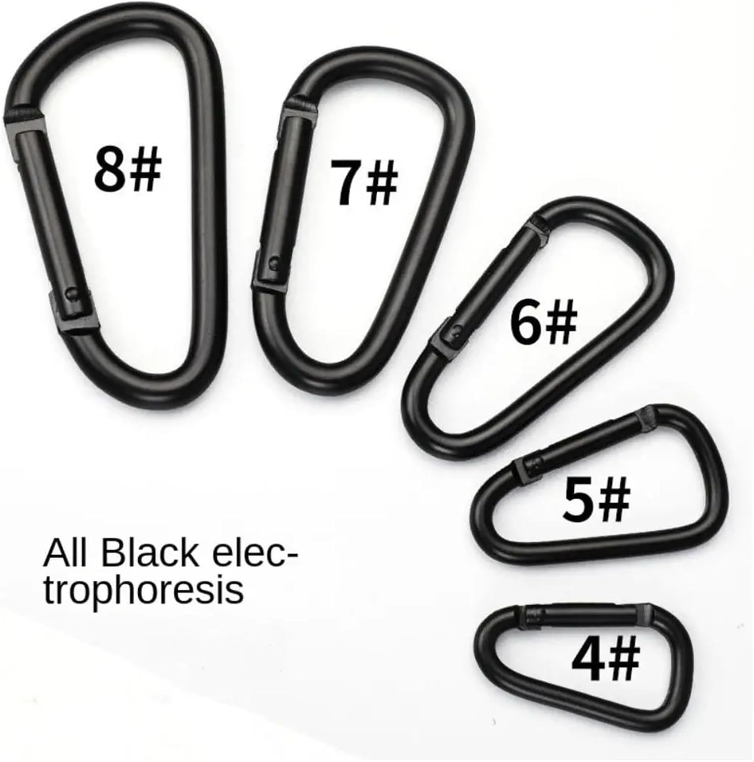 Carabiner 40pcs Black Aluminum Alloy Carabiner Outdoor Spring Snap Clip Water Bottle Hooks Keychain Outdoor Climbing for Lanyard Car Key Rings Hook