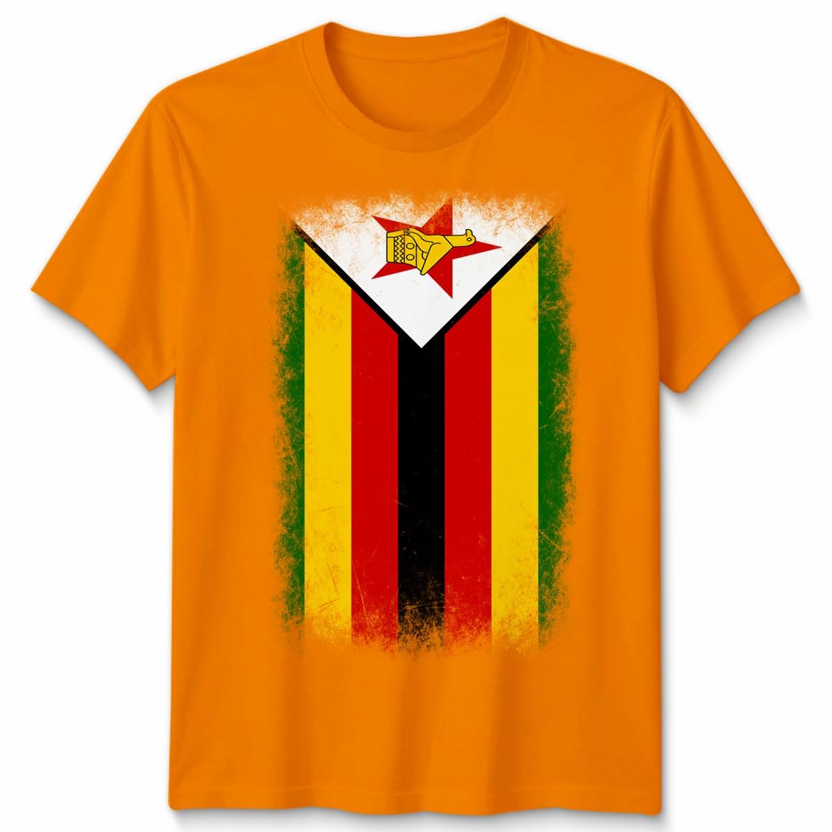 D&T Zimbabwe Faded Flag Unisex T Shirt Zimbabwean Football Jersey Gift Unisex S Orange