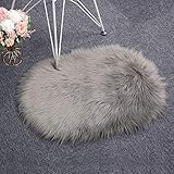 RosieLily Ultra Soft 1.3 x2 Feet Faux Fur Rug, Fluffy Shaggy Area Rug Sheepskin Fur Rug, Grey Fuzzy Rug Machine Washable Shag Rug, Nursery Decor Throw Rugs Carpet for Bedroom, Kids Room, Living Room
